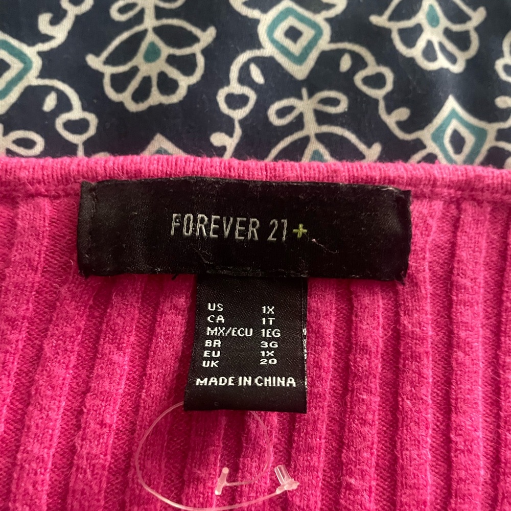 Pink Ribbed Knit Sweater Top - Picture 4 of 7